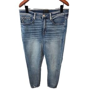 Buckle Black Fit No 75 Ankle Skinny Jeans Womens 32x27 Medium Wash Frayed Hem